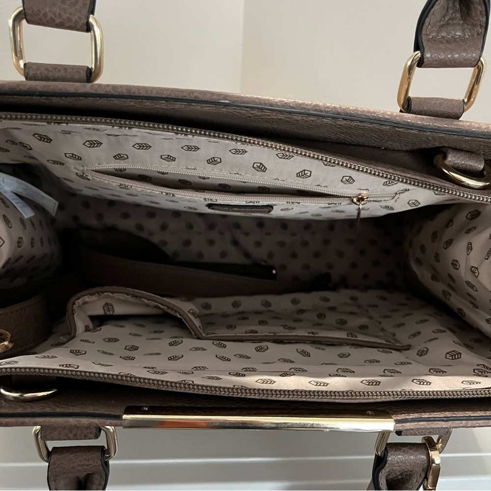 Call It Spring Top Handle Tote with Crossbody Strap Vegan Leather Taupe - Picture 9 of 17
